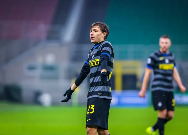 Nicolo Barella Del Internazionale Reagisce Durante Internazionale Benevento Calcio Partita — Foto Stock