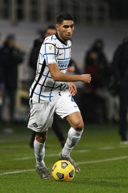 FC Internazionale 'den Achraf Hakimi, ACF Fiorentina' ya karşı FC Internazionale - İtalyan futbolu Coppa Italia maçı, Florence, İtalya, 13 Ocak 2021 - Fotoğraf: LM / Matteo Papini