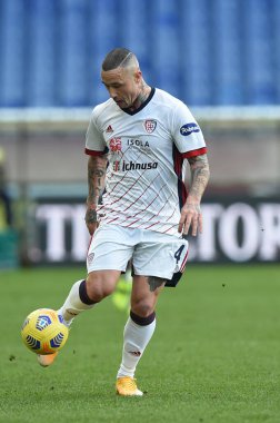 Genoa CFC-Cagliari Calcio maçında Radja Nainggolan (Cagliari) - İtalyan futbol serisi A karşılaşması Cenova, İtalya, 24 Ocak 2021 - Fotoğraf: LM / Danilo Vigo