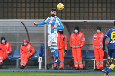 Hellas Verona-SSC Napoli maçı sırasında Elseid Hysaj (Napoli) - İtalyan futbolu serisi A karşılaşması Verona, İtalya, 24 Ocak 2021 - Fotoğraf: LM / Alessio Tarpini