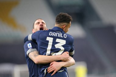 19 Leonardo Bonucci (Juventus FC) ve 13 Danilo Luiz da Silva (Juventus FC), Juventus FC ve US Sassuolo - İtalyan Serie A maçı Torino, İtalya 'da 10 Ocak 2021 - Fotoğraf: LM / Claudio Benedetto
