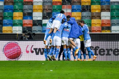 Napoli 'nin Tiemoue Bakayoko' dan (Napoli) sonraki mutluluğu Udinese Calcio-SSC Napoli maçında 1-2 'lik gol attı - İtalyan futbol takımı Serie A karşılaşması Udine, İtalya' da 10 Ocak 2021 - Fotoğraf: LM / Ettore Griffoni
