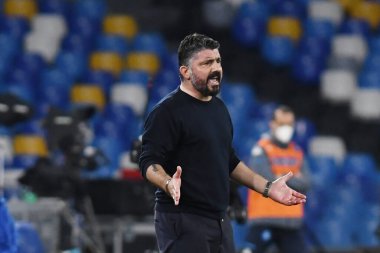 Gennaro Gattuso (teknik direktör SSC Napoli) İtalyan futbolu Coppa Italia maçında SSC Napoli ile Atalanta BC arasında Napoli, İtalya 'nın Napoli şehrindeki Diego Armando Maradona Stadyumu' nda oynanan karşılaşmada, 3 Şubat 2021 - Fotoğraf: LiveMedia / Renato Olimpio