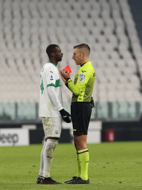 14 Pedro Obiang (Sassuolo) Juventus FC-US Sassuolo maçında kırmızı kart - İtalyan futbolcu Serie A match in Torino, İtalya, 10 Ocak 2021 - Fotoğraf: LM / Claudio Benedetto
