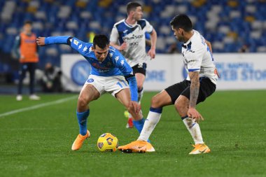 İtalyan futbolu Coppa Italia maçında Hirving Lozano (SSC Napoli) - SSC Napoli - Atalanta BC - Diego Armando Maradona Stadyumu, İtalya, 3 Şubat 2021 - Fotoğraf: LiveMedia / Renato Olimpio