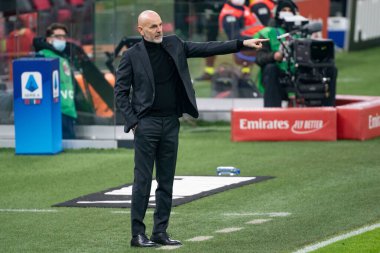 AC Milan-Torino FC maçında AC Milan Stefano Pioli 'nin baş antrenörü - İtalyan futbolcu Serie A karşılaşması, İtalya, 09 Ocak 2021 - Fotoğraf: LM / Luca Rossini
