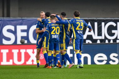 Antonin Barak (Hellas Verona), Hellas Verona-SSC Napoli maçında takım arkadaşlarıyla yaptığı 2-1 'lik golü kutluyor - İtalyan Serie A maçı Verona, İtalya, 24 Ocak 2021 - Fotoğraf: LM / Ettore Griffoni