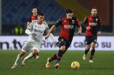 Nicolas Martin Dominguez (Bologna), Mattia Destro (Genoa) Cenova CFC vs Bologna FC - İtalyan futbol takımı Serie A maçı Cenova, İtalya, 09 Ocak 2021 - Fotoğraf: LM / Danilo Vigo