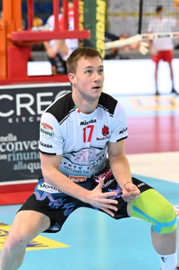 Oleh Plotnytskyi (Sir Safety Conad Perugia) Voleybol İtalya Serie A Men SuperLeague Şampiyonası sırasında Cucine Lube Civitanova, Sir Safety Conad Perugia 'ya karşı Civitanova Marche, İtalya' da düzenlenen Eurosuole Forum 'da, 3 Şubat 2021 - Fotoğraf: LiveMedia / Ro