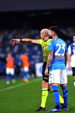 İtalyan Coppa Italia maçında işbirlikçi ATALANTA BERGAMASCA 'ya kırmızı kart: SSC Napoli - Atalanta BC Napoli, Napoli Maradona Stadyumu, İtalya, 3 Şubat 2021 - Kredi: LiveMedia / Renato Olimpio