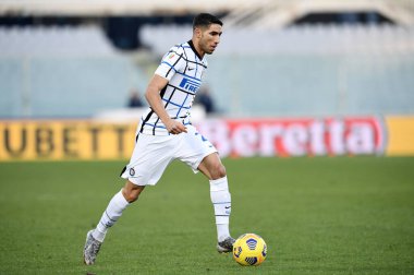 FC Internazionale 'den Achraf Hakimi, ACF Fiorentina' ya karşı FC Internazionale - İtalyan futbolu Coppa Italia maçı, Florence, İtalya, 13 Ocak 2021 - Fotoğraf: LM / Matteo Papini