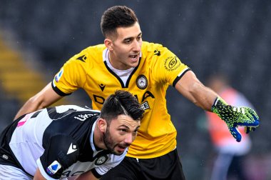 Juan Musso (Udinese Calcio) ve Tolgay Ali Arslan (Udinese Calcio) Udinese Calcio vs Atalanta BC - İtalyan futbol takımı Serie A match IN Udine, İtalya, 20 Ocak 2021 - Fotoğraf: LM / Alessio Marini