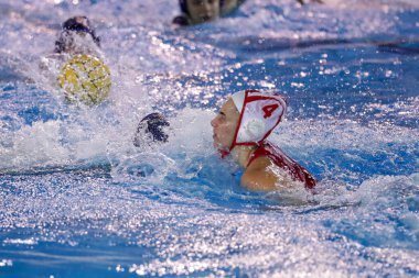 Waterpolo EuroLeague Kadınlar Ligi sırasında Nikoleta Eleftheriadou (Olympiacos Pire), Roma 'daki Acquatic Center of Ostia' da SF Pire-Plebiscito Padova maçında, 4 Şubat 2021 - Fotoğraf: LiveMedia / Luigi Mariani