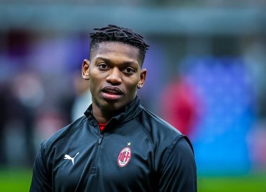 AC Milan 'dan Rafael Leao, AC Milan - Atalanta BC - İtalya Serie A maçı sırasında ısınıyor. 23 Ocak 2021 - Fotoğraf: LM / Fabrizio Carabelli