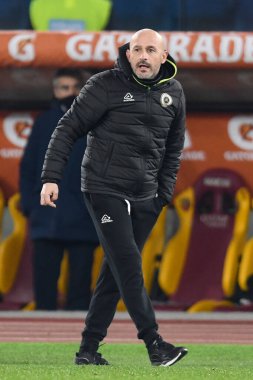 ROME, ITALY - 19 Ocak: Spezia teknik direktörü Vincenzo Italiano, AS Roma ve Spezia arasında 19 Ocak 2021 'de Roma' da oynanan 8.
