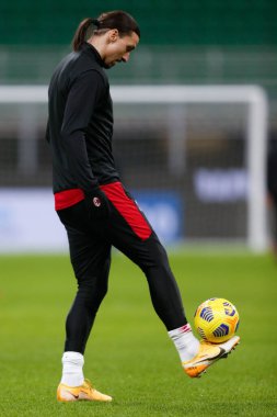 Zlatan Ibrahimoviç (AC Milan) FC Internazionale-AC Milan maçında ısınma turunda - İtalyan Coppa Italia maçı in Milan, İtalya, 26 Ocak 2021 - Fotoğraf: LM / Francesco Scaccianoce