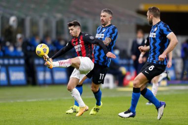 Brahim Diaz (AC Milan) FC Internazionale-AC Milan maçında top kontrolü - İtalyan Coppa Italia maçı Milan, İtalya, 26 Ocak 2021 - Kredi: LM / Francesco Scaccianoce