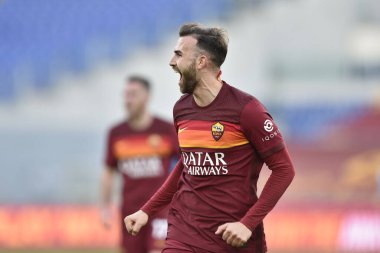 ROME, ITALY - 23 Ocak: AS Roma 'nın Borja Belediye Başkanı, İtalya Serisi' nde AS Romanlar ve Spezia arasında 23 Ocak 2021 'de Roma' da oynanan Stadio Olimpico 'da oynanan futbol maçında gol attıktan sonra kutlama yaptı.