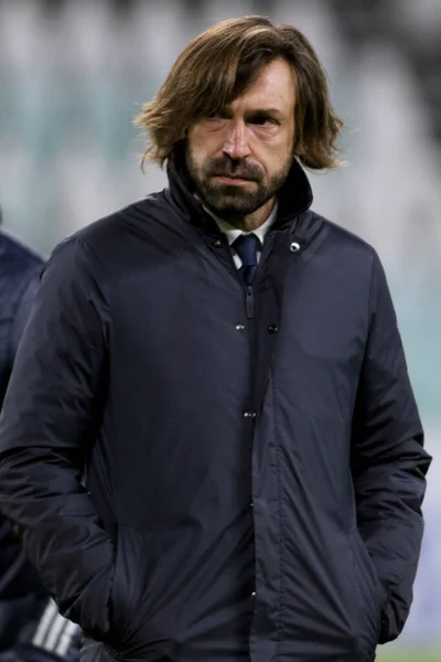 Andrea Pirlo Coach Juventus Durante Juventus Sassuolo Partido Italiano Fútbol — Foto de Stock