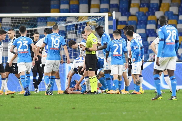 Diego Demme Ssc Napoli Blessure Lors Match Football Italien Coppa — Photo