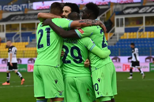 Lazio Celebra Gol Luis Alberto Durante Parma Calcio Lazio Partido — Foto de Stock