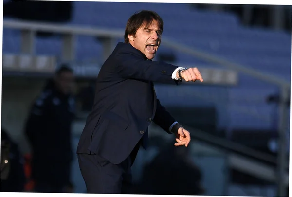 Antonio Conte Vom Internazionale Gestikuliert Während Des Spiels Acf Fiorentina — Stockfoto