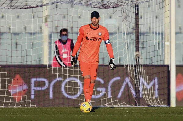 Samir Handanovic Internazionale Akci Během Acf Fiorentina Internazionale Italský Fotbal — Stock fotografie