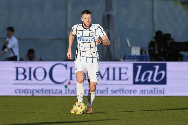 Milan Skriniar Internazionale Akcji Podczas Acf Fiorentina Internazionale Włoski Mecz — Zdjęcie stockowe