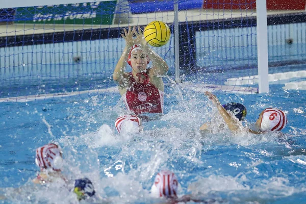 Chrysoula Diamantopoulou Olympiacos Piraeus Během Waterpolo Euroleague Ženy Zápas Olympiakos — Stock fotografie