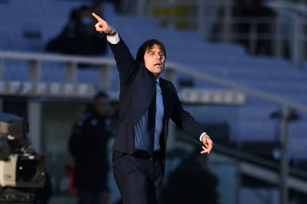 Antonio Conte Del Internazionale Gesti Durante Acf Fiorentina Internazionale Partita — Foto Stock