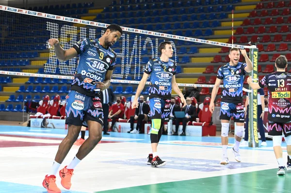 意大利排球队超级联赛男子足球锦标赛 Volvolleyball Italian Serie Men Superleague Championship Cucine Lube Civitanova — 图库照片