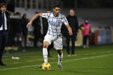 FC Internazionale 'den Achraf Hakimi, ACF Fiorentina' ya karşı FC Internazionale - İtalyan futbolu Coppa Italia maçı, Florence, İtalya, 13 Ocak 2021 - Fotoğraf: LM / Matteo Papini