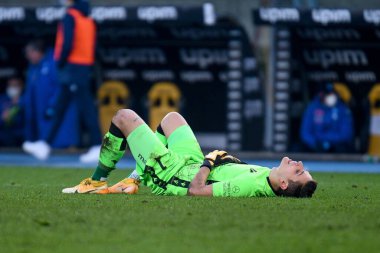 Marco Silvestri 'nin (Hellas Verona) Hellas Verona-SSC Napoli maçında SSC Napoli' ye karşı kazandığı 3-1 'lik galibiyet için Mutluluğu - İtalyan futbol takımı Serie A match in Verona, İtalya, 24 Ocak 2021 - Fotoğraf: LM / Ettore Griffoni