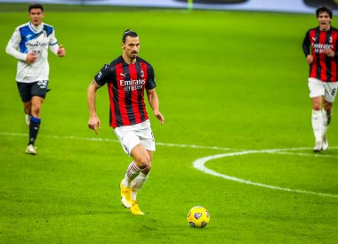 AC Milan 'dan Zlatan Ibrahimoviç, AC Milan ve Atalanta BC - İtalya' nın Milano kentinde oynanan Serie A karşılaşması, 23 Ocak 2021 - Fotoğraf: LM / Fabrizio Carabelli