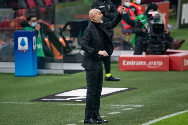 AC Milan-Torino FC maçında AC Milan Stefano Pioli 'nin baş antrenörü - İtalyan futbolcu Serie A karşılaşması, İtalya, 09 Ocak 2021 - Fotoğraf: LM / Alessio Morgese