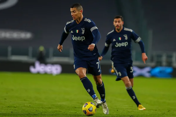 Cristiano Ronaldo Della Juventus Durante Juventus Sassuolo Partita Serie Torino — Foto Stock