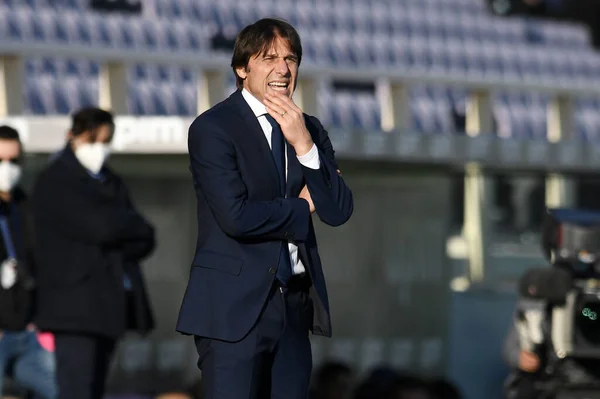 Antonio Conte Del Internazionale Gesti Durante Acf Fiorentina Internazionale Partita — Foto Stock