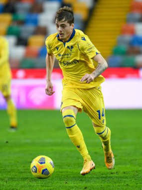 İvan Iliç (Hellas Verona) İtalyan futbolu Serie A maçı sırasında Udinese Calcio, Hellas Verona FC 'ye karşı Udine, İtalya' da Dacia Arena Stadyumu 'nda oynanan maçta, 7 Şubat 2021 - Fotoğraf: LiveMedia / Ettore Griffoni