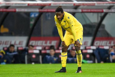Adrien Tameze (Hellas Verona) İtalya futbol takımı Serie A maçında Udinese Calcio, Hellas Verona FC 'ye karşı Udine, İtalya' daki Dacia Arena stadyumunda, 7 Şubat 2021 - Fotoğraf: LiveMedia / Ettore Griffoni