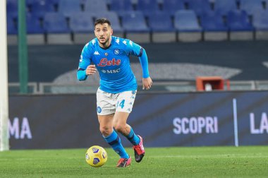 Konstantinos Manolas (Napoli) İtalya futbol takımı Serie A maçında Cenova, İtalya 'daki Luigi Ferraris Stadyumu' nda Cenova CFC ile SSC Napoli karşılaşmasında, 06 Şubat 2021 - Fotoğraf: LiveMedia / Danilo Vigo