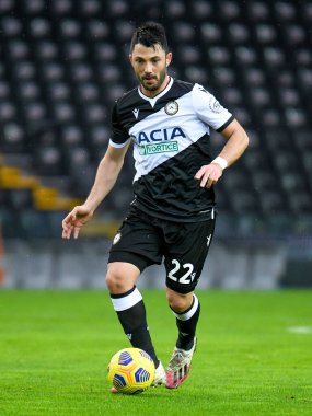 Tolgay Arslan (Udinese) İtalyan futbolu Serie A maçı sırasında Udinese Calcio, Hellas Verona FC 'ye karşı Udine, İtalya' da Dacia Arena Stadyumu, 07 Şubat 2021 - Fotoğraf: LiveMedia / Ettore Griffoni