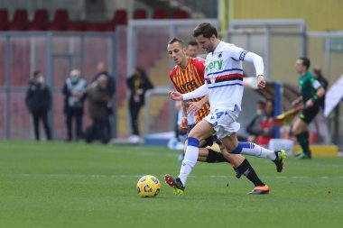 Bartsoz Bereszynski (UC Sampdoria) Benevento - Sampdoria, Stadio Ciro Vigorito arasında oynanan Serie A futbol maçı sırasında, 7 Şubat 2021 tarihinde Benevento İtalya / LiveMedia 'da