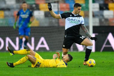 Udinese Calcio (Udinese Calcio) İtalya futbol takımı Serie A maçında Udinese Calcio ile Hellas Verona FC 'nin Friuli - Dacia Arena Stadyumu, Udine, İtalya, 07 Şubat 2021 - Fotoğraf: LiveMedia / Alessio Marini