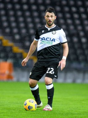 Tolgay Arslan (Udinese) İtalyan futbolu Serie A maçı sırasında Udinese Calcio, Hellas Verona FC 'ye karşı Udine, İtalya' da Dacia Arena Stadyumu, 07 Şubat 2021 - Fotoğraf: LiveMedia / Ettore Griffoni