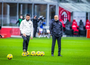 İtalyan futbolu Serie A maçında AC Milan Stefano Pioli 'nin teknik direktörü AC Milan ile Crotone FC arasında Milano, İtalya' daki Giuseppe Meazza Stadyumu 'nda oynanan karşılaşma, 07 Şubat 2021 - Fotoğraf: LiveMedia / Fabrizio Carabelli