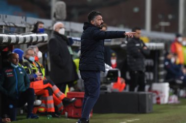 Gennaro Gattuso (Napoli), İtalya futbol takımı Serie A maçında teknik direktör Cenova, İtalya 'daki Luigi Ferraris Stadyumu' nda Cenova CFC ile SSC Napoli maçında, 06 Şubat 2021 - Fotoğraf: LiveMedia / Danilo Vigo