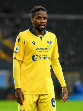 Adrien Tameze (Hellas Verona) İtalya futbol takımı Serie A maçında Udinese Calcio, Hellas Verona FC 'ye karşı Udine, İtalya' daki Dacia Arena stadyumunda, 7 Şubat 2021 - Fotoğraf: LiveMedia / Ettore Griffoni