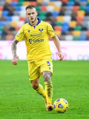 Federico Dimarco (Hellas Verona) İtalya futbol takımı Serie A maçında Udinese Calcio - Hellas Verona FC - Dacia Arena Stadyumu, Udine, İtalya - 7 Şubat 2021 - Kredi: LiveMedia / Ettore Griffoni