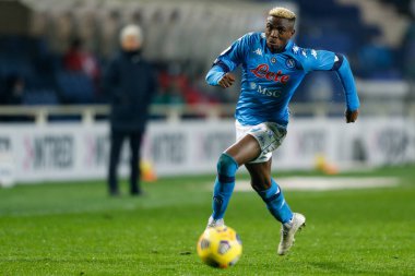 Victor Osimhen (SSC Napoli) İtalya 'da Coppa Italia maçında Atalanta BC ile SSC Napoli arasında oynanan Bergamo, İtalya' daki Gewiss Stadyumu 'nda, 10 Şubat 2021 - Kredi: LiveMedia / Francesco Scaccianoce