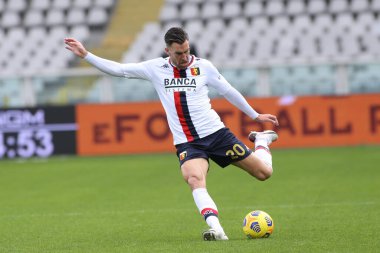 Kevin Stootman (CFC Genoa) İtalyan futbol takımı Serie A maçında Torino FC - Cenova CFC maçında Torino Gran Torino, İtalya 'da, 13 Şubat 2021 - Fotoğraf: LiveMedia / Claudio Benedetto